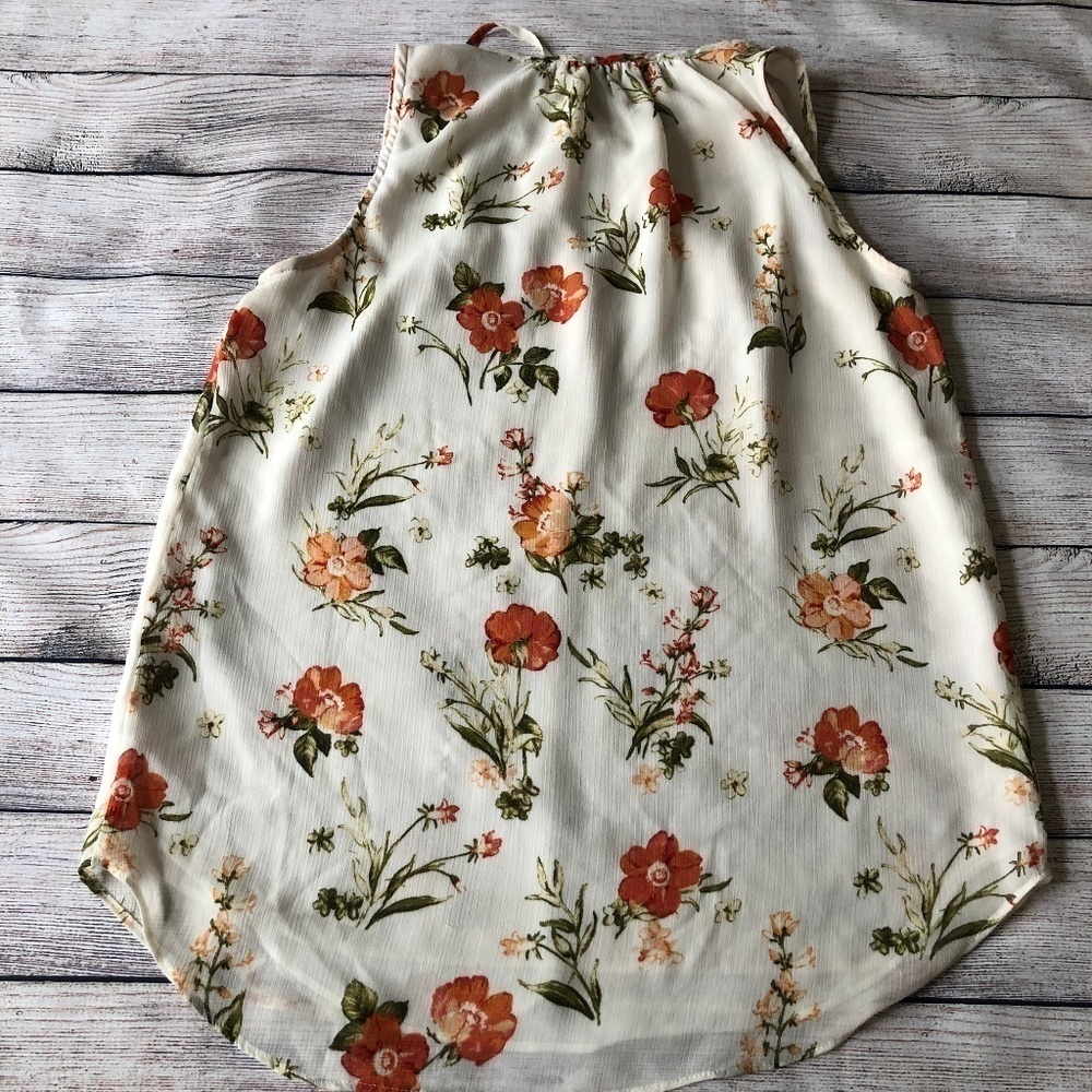Rose & Olive Floral Print Sleeveless Top Size XS - Picture 6 of 6